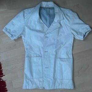 White leather short sleeve jacket